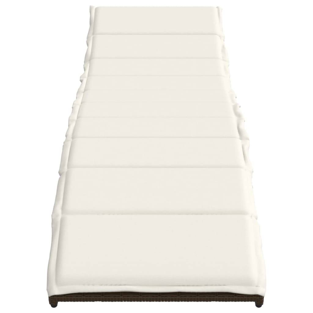 2 pcs Chaises longue | Transat | Bain de soleils avec table marron résine tressée - Image 5