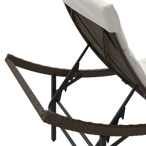 2 pcs Chaises longue | Transat | Bain de soleils avec table marron résine tressée - Image 9