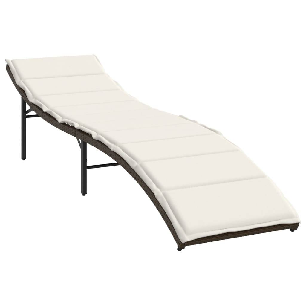 2 pcs Chaises longue | Transat | Bain de soleils avec table marron résine tressée - Image 4