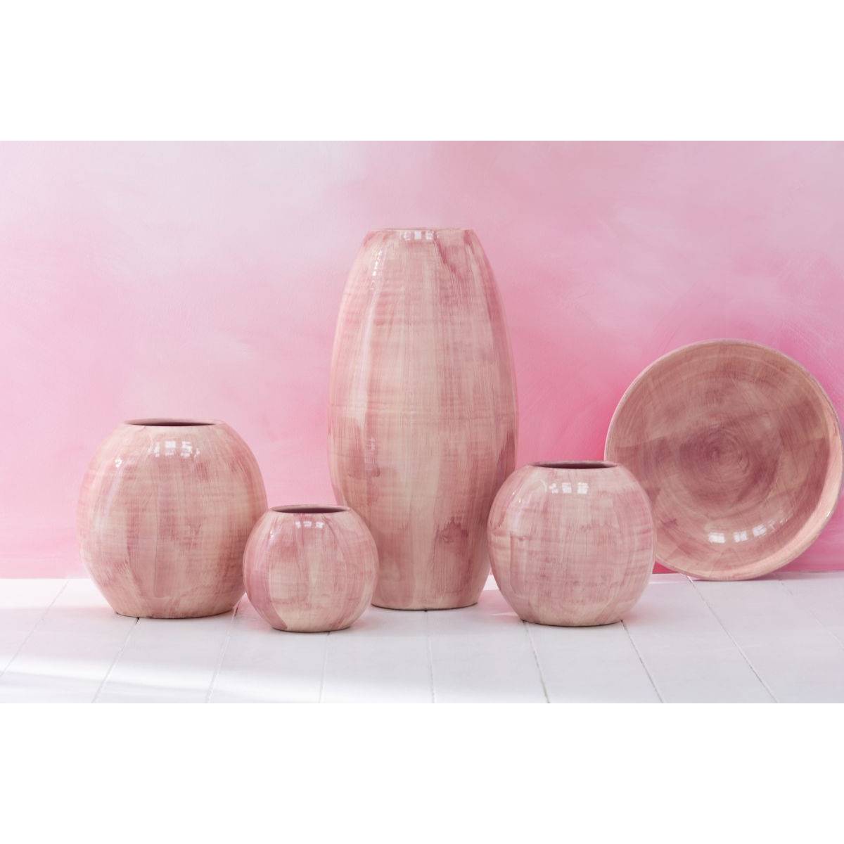Vase Déco en Céramique "Pinky Perfect" 55cm Rose - Image 3