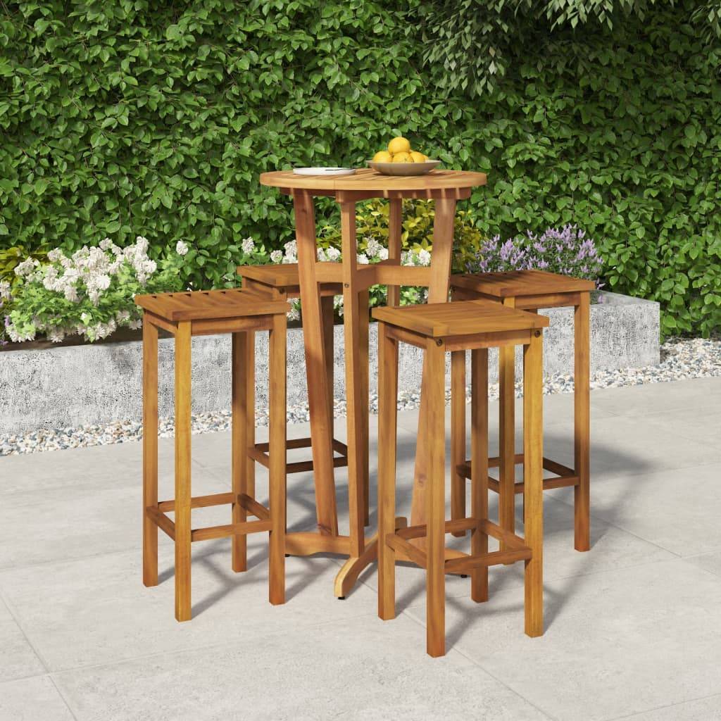 Vidaxl - Ensemble de bar de jardin 5 pcs bois d'acacia solide vidaXL 3154385 - Image 1