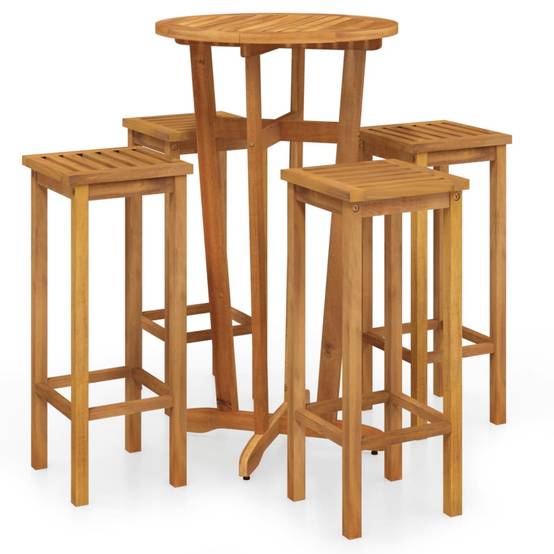 Vidaxl - Ensemble de bar de jardin 5 pcs bois d'acacia solide vidaXL 3154385 - Image 2