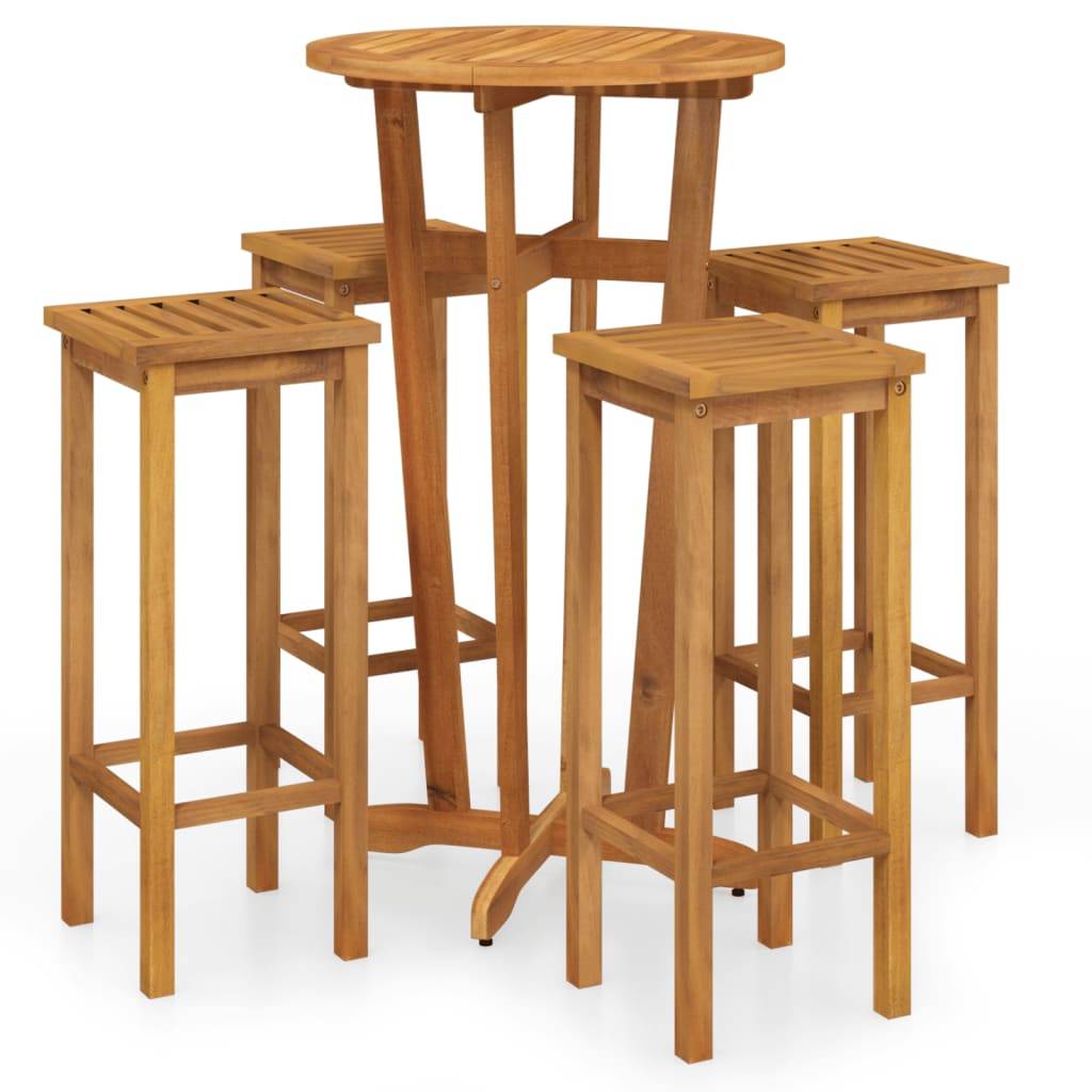 Vidaxl - Ensemble de bar de jardin 5 pcs bois d'acacia solide vidaXL 3154385 - Image 2
