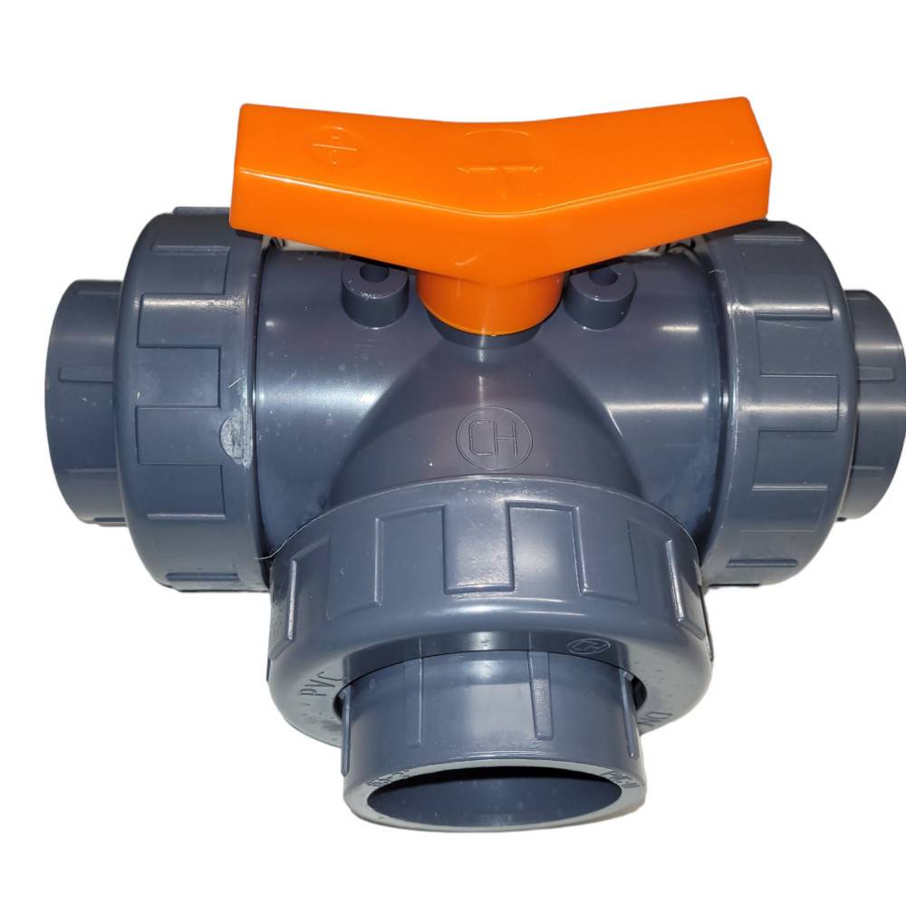 Vanne pvc 3 voies T, Diamètre 63 mm - Imagen 1