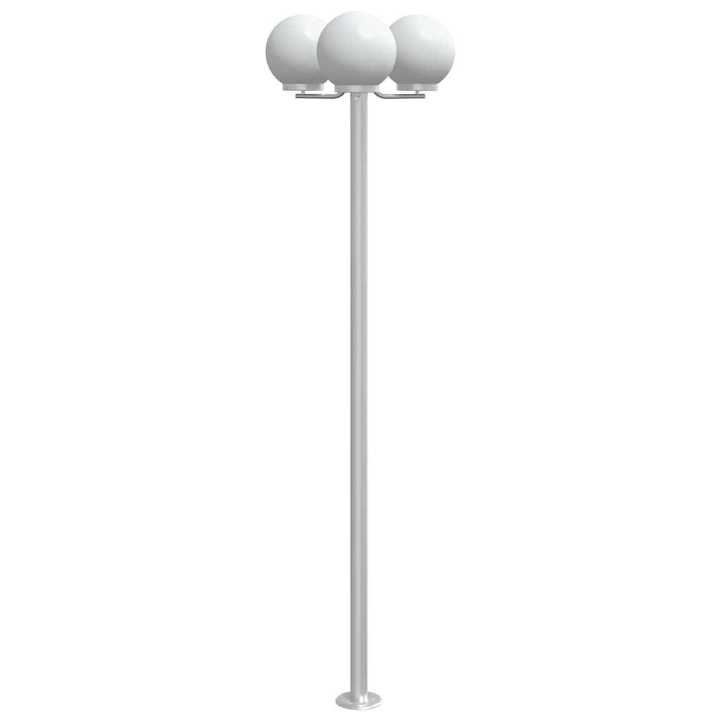 3 pcs Lampadaires de jardin - Lampadaires d'extérieur argenté 215 cm acier inoxydable-JU1052 - Image 4