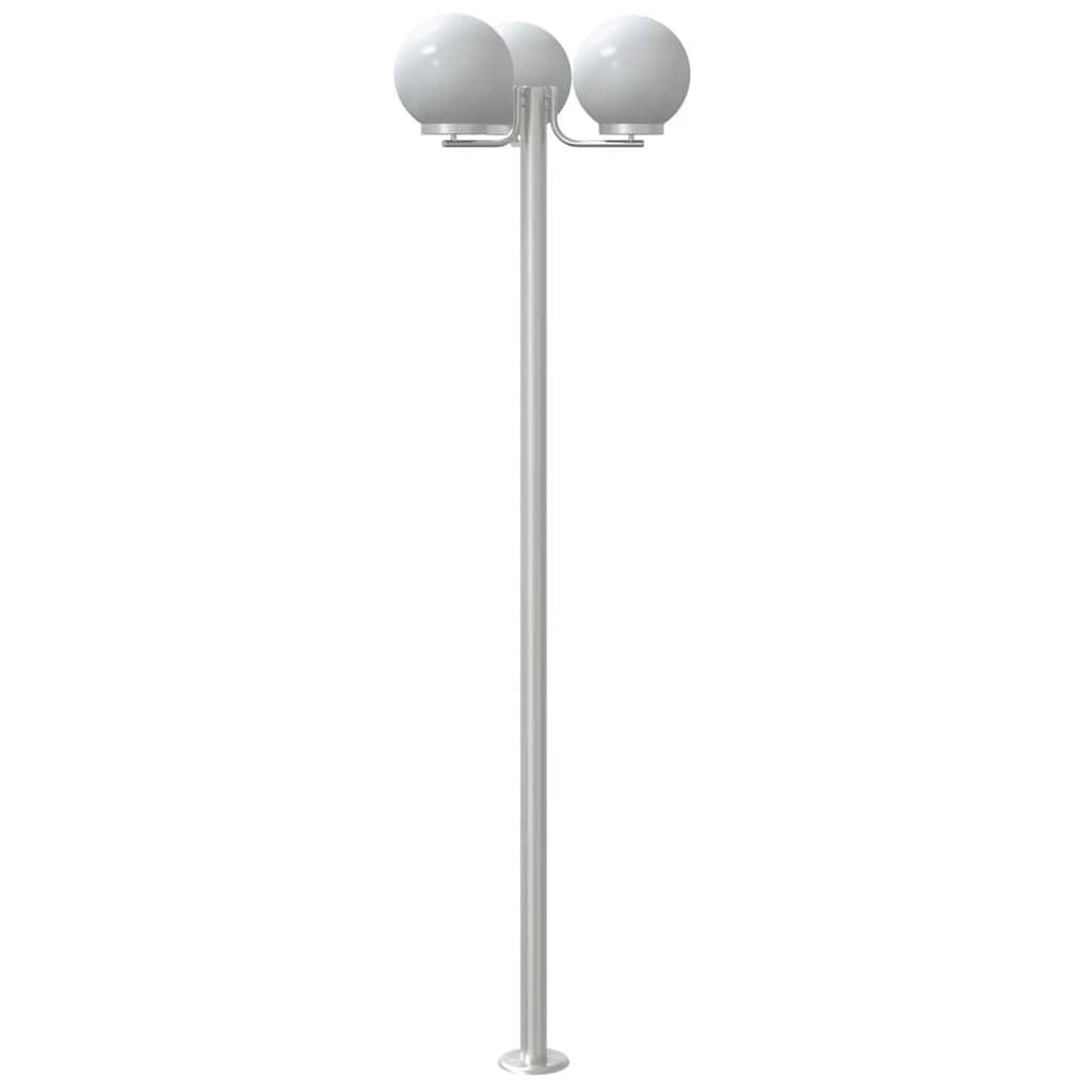 3 pcs Lampadaires de jardin - Lampadaires d'extérieur argenté 215 cm acier inoxydable-JU1052 - Image 6