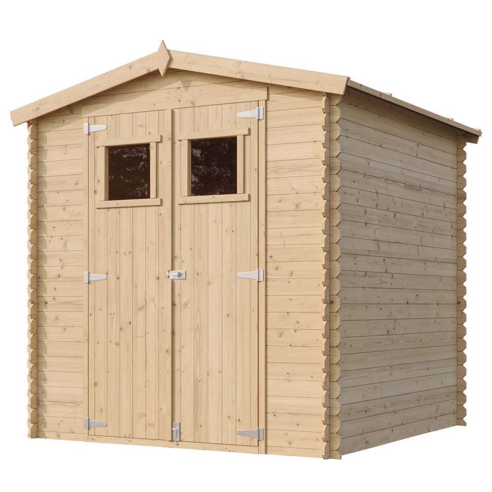 Timbela - Abri de jardin en bois I216xL206xH218 cm/ 3.53 m² avec sol traité - Petit abri à outils, Local à vélos - 19 mm d’épaisseur - Timbela M343+M343G - Image 4