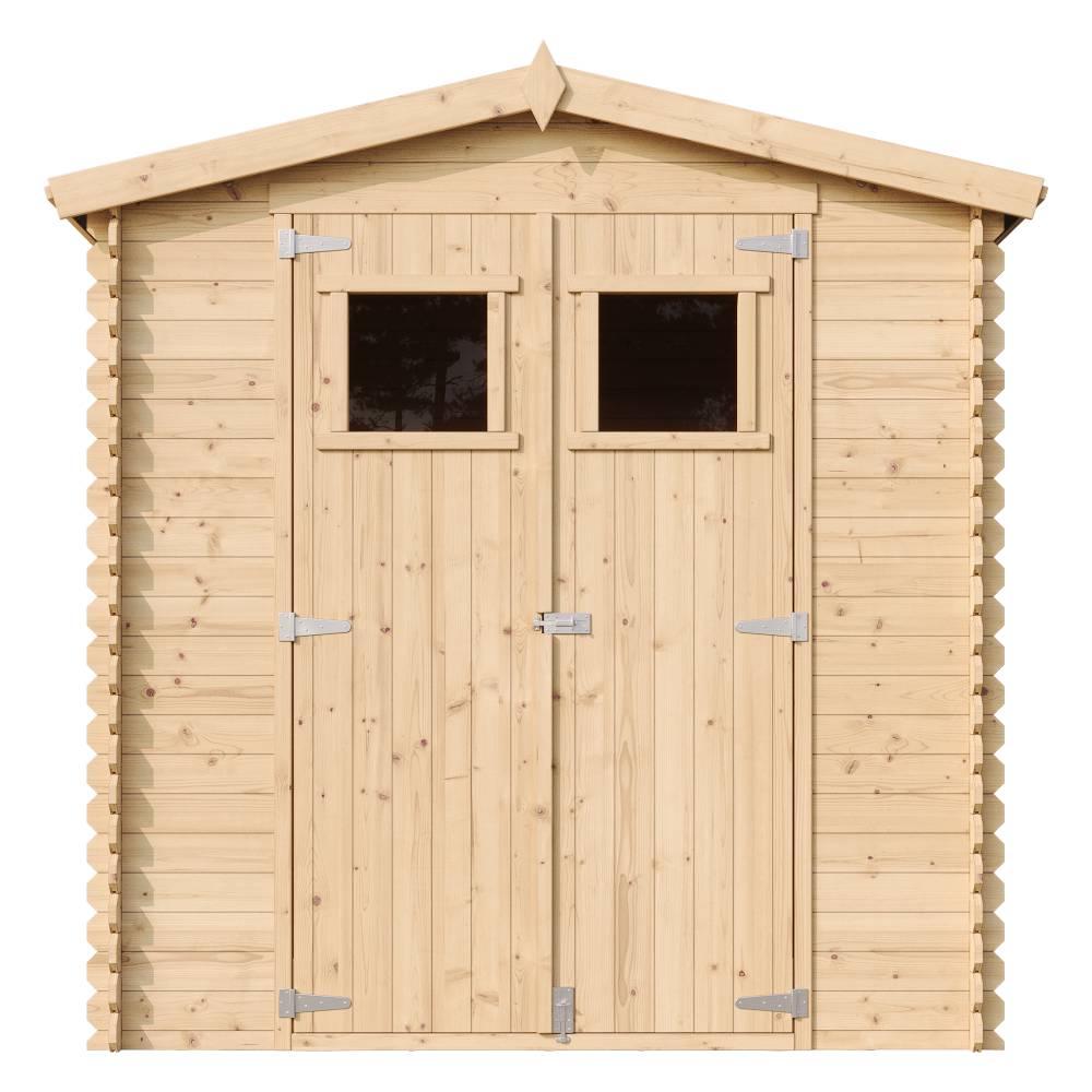 Timbela - Abri de jardin en bois I216xL206xH218 cm/ 3.53 m² avec sol traité - Petit abri à outils, Local à vélos - 19 mm d’épaisseur - Timbela M343+M343G - Image 3