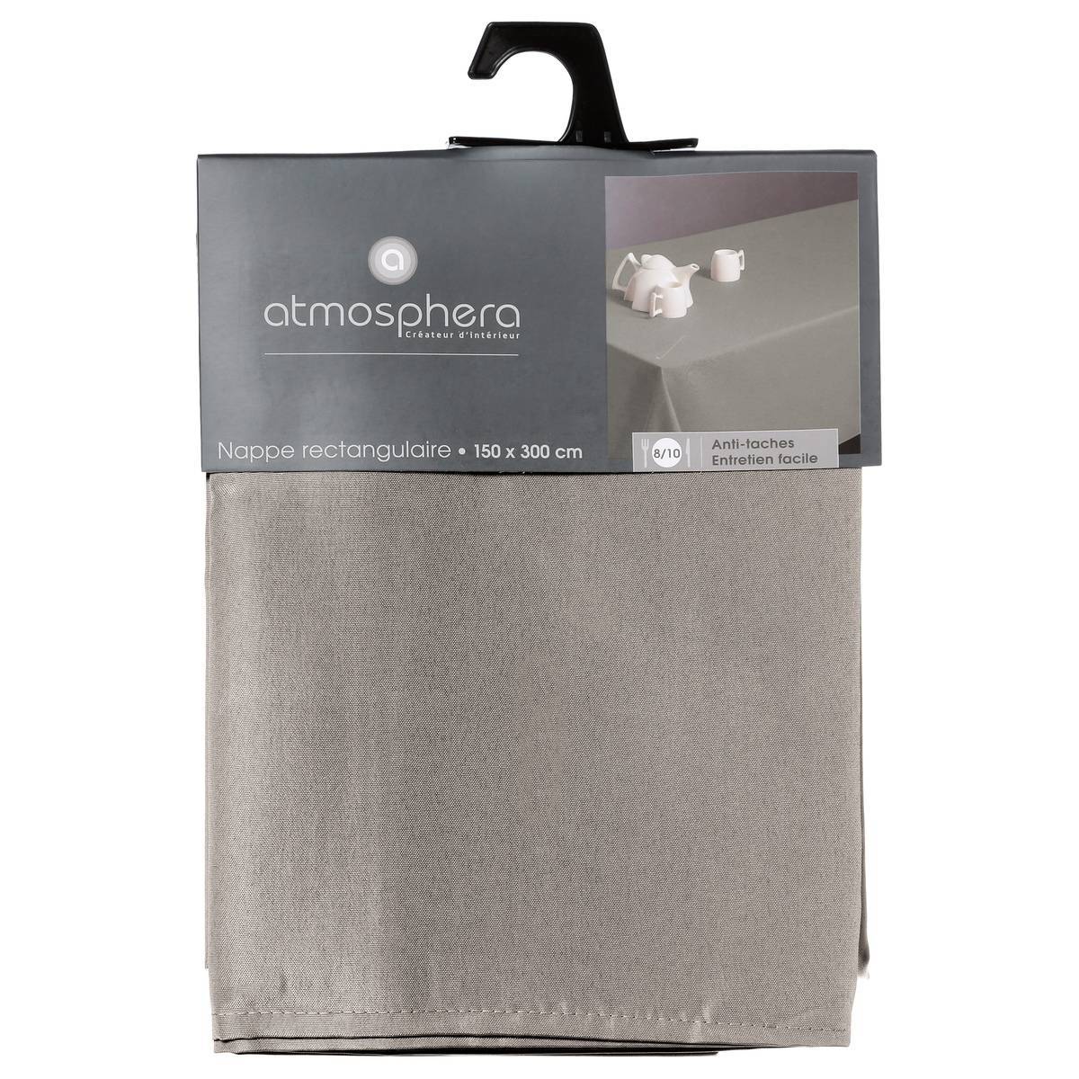 Atmosphera - Nappe "Lallie" anti-tâche beige 150x300cm - Atmosphera Créateur d'intérieur - Imagen 3