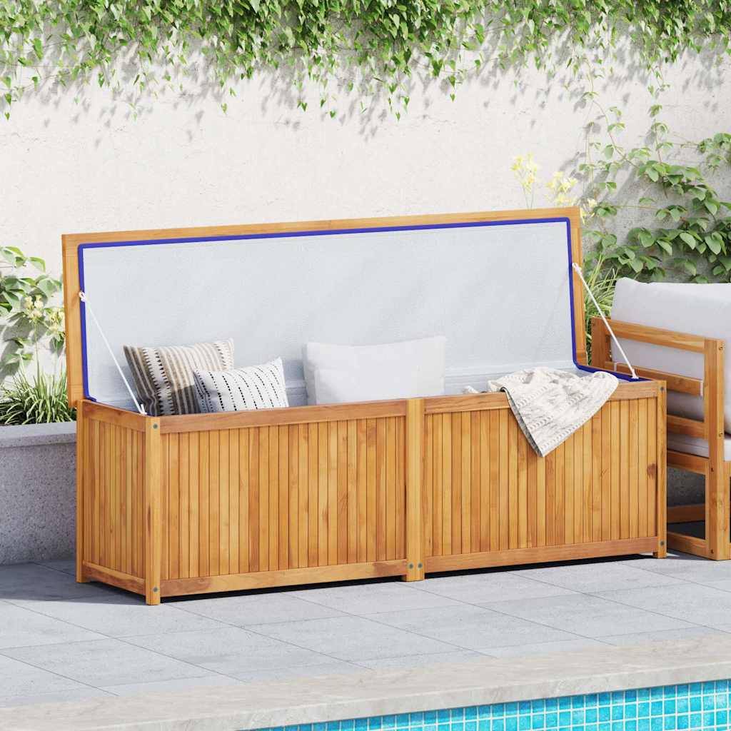 Coffre de jardin bois de teck naturel 175 x 50 x 55 cm - PANGIVO - Image 2