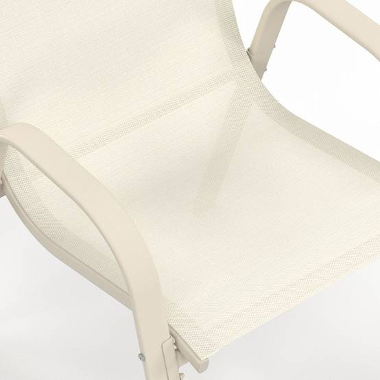 Lot de 6 chaises de jardin LYMA métal et textilène empilables beige - Image 5