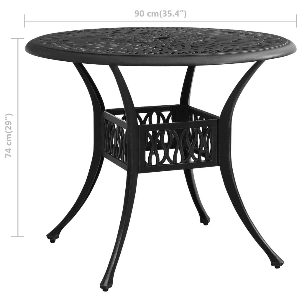 Table de jardin | Table d'extérieur Noir 90x90x74 cm Aluminium coulé - Image 6