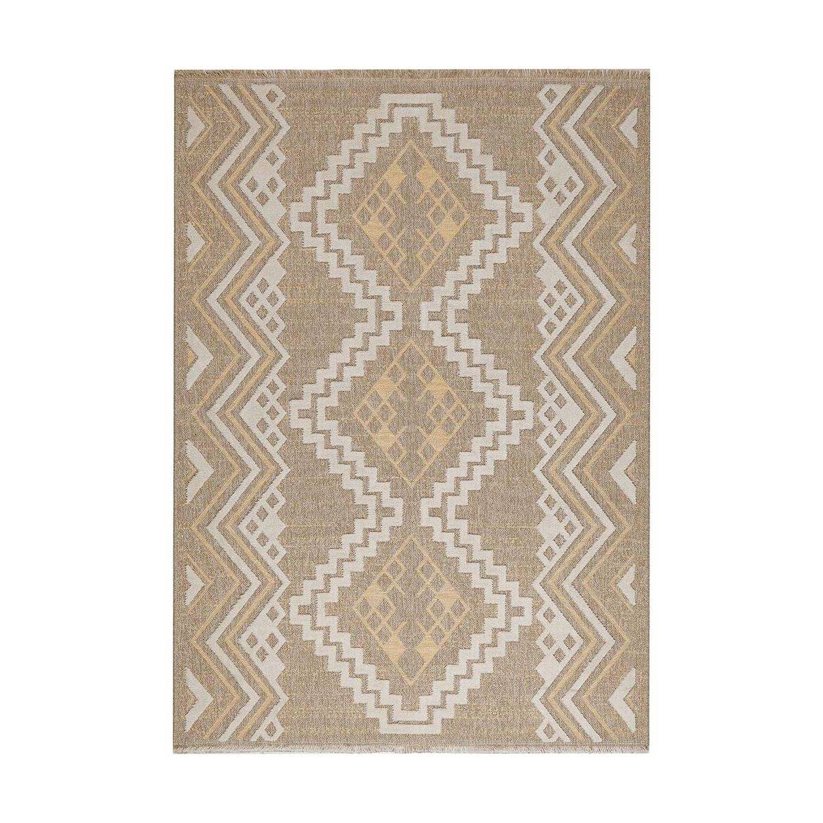Jardindeco - Tapis intérieur extérieur aspect jute jaune Tijuana 9054 170 x 120 cm - Imagen 1
