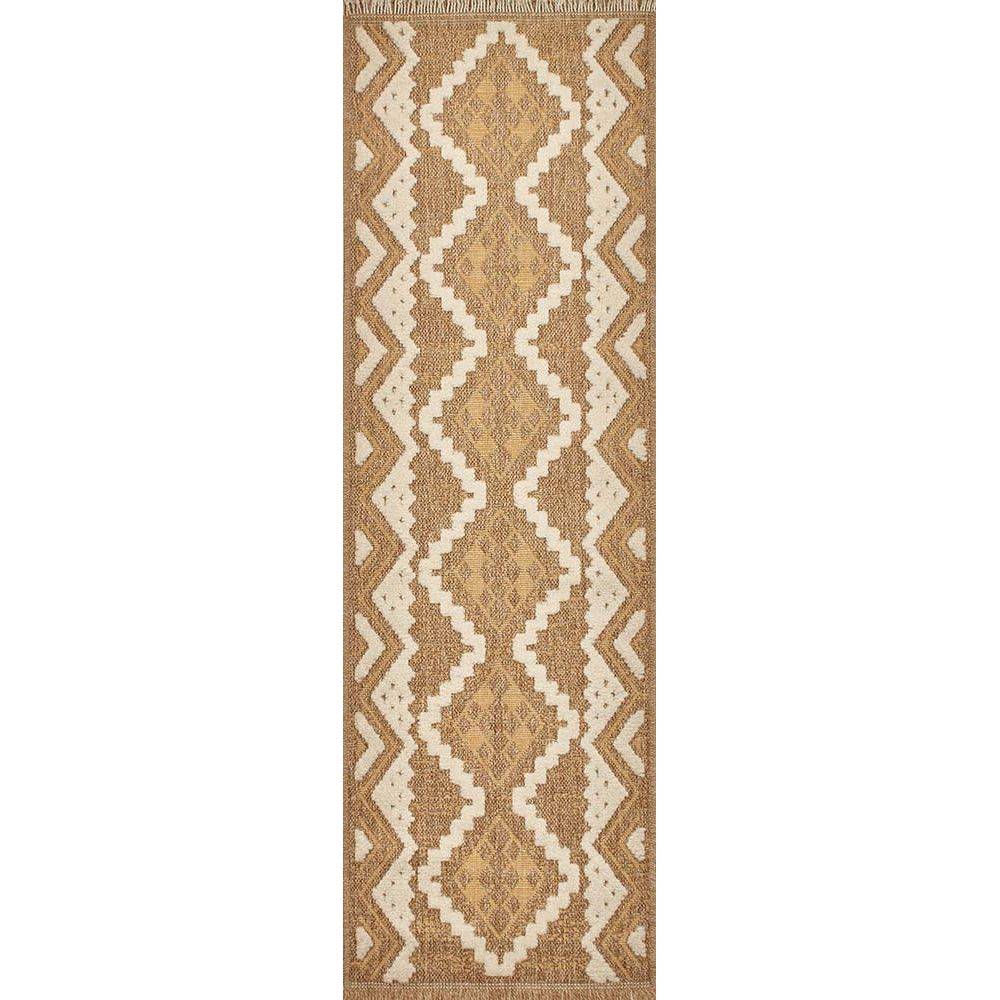 Jardindeco - Tapis intérieur extérieur aspect jute jaune Tijuana 9054 170 x 120 cm - Imagen 4