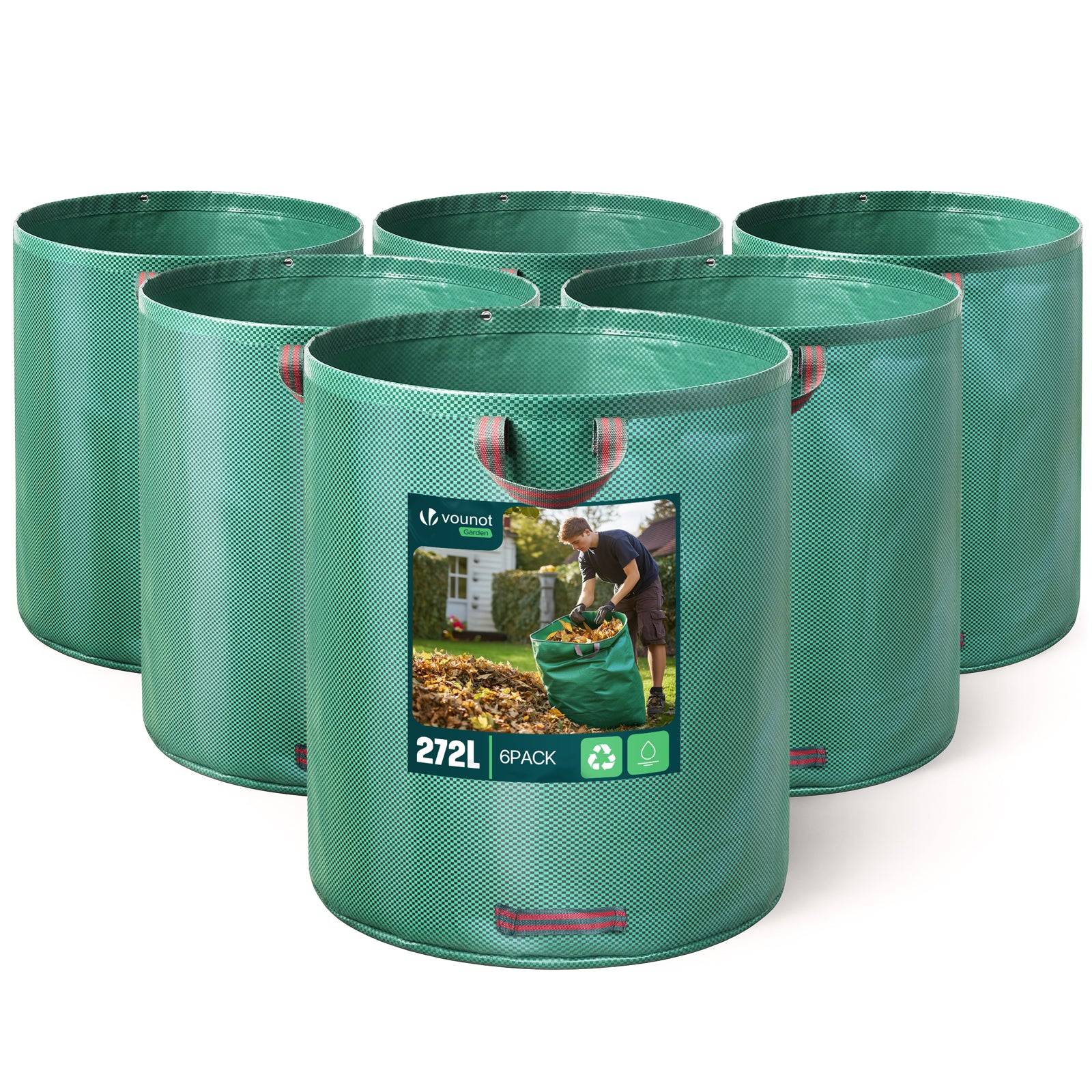 Vounot - Sac de jardin 272L Lot de 6 sacs XXL - Image 1