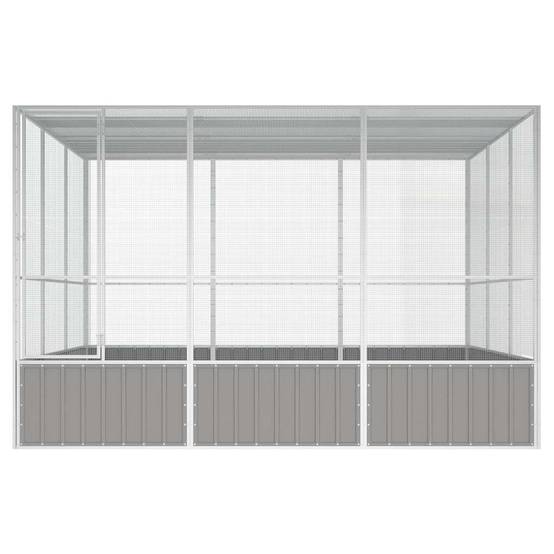 Vidaxl - Cage à oiseaux Gris 302,5x324,5x211,5 cm Acier galvanisé vidaXL 171553 - Image 8