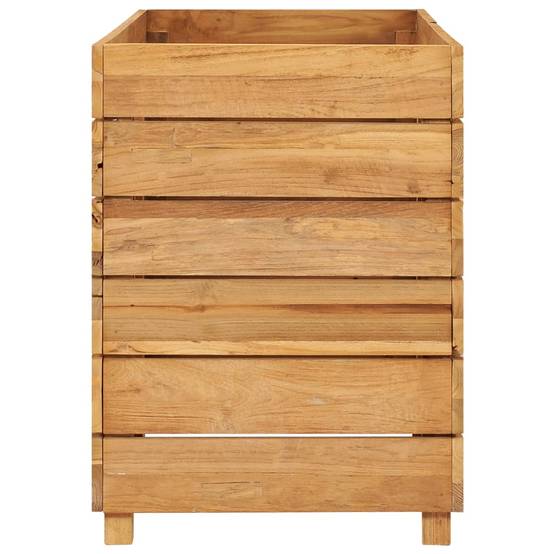 Helloshop26 - Lit surélevé jardinière 100 x 40 x 55 cm bois de teck recyclé et acier - Image 3