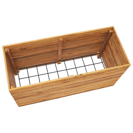 Helloshop26 - Lit surélevé jardinière 100 x 40 x 55 cm bois de teck recyclé et acier - Image 4