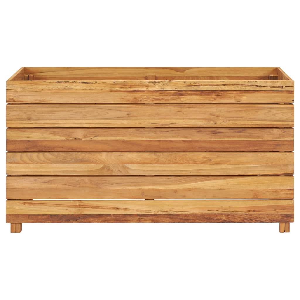 Helloshop26 - Lit surélevé jardinière 100 x 40 x 55 cm bois de teck recyclé et acier - Image 2