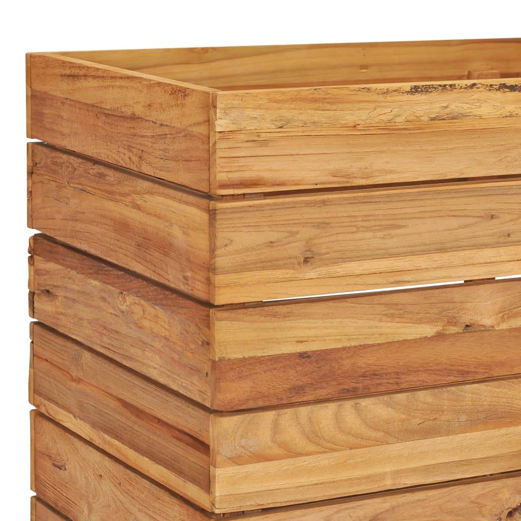 Helloshop26 - Lit surélevé jardinière 100 x 40 x 55 cm bois de teck recyclé et acier - Image 6