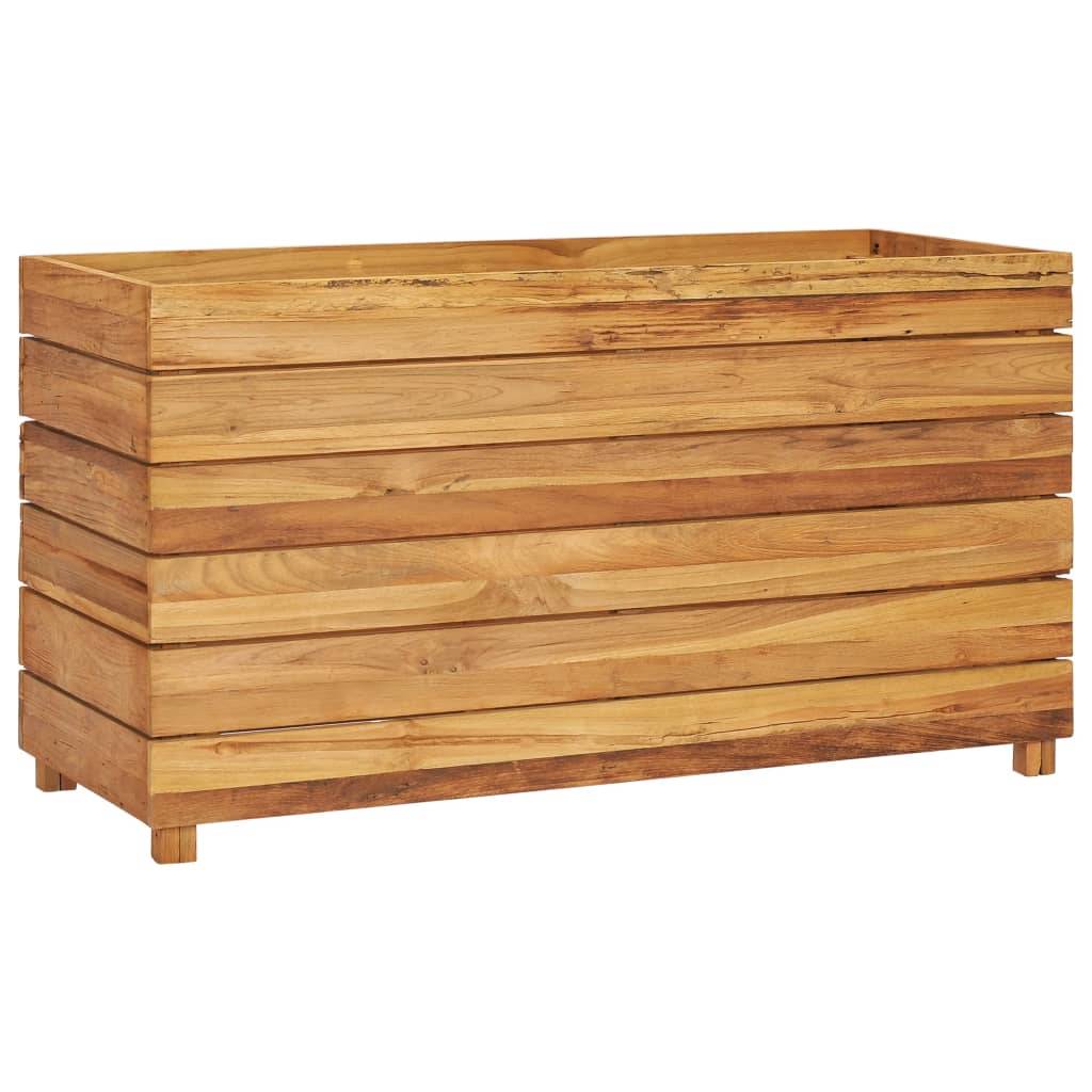 Helloshop26 - Lit surélevé jardinière 100 x 40 x 55 cm bois de teck recyclé et acier - Image 8