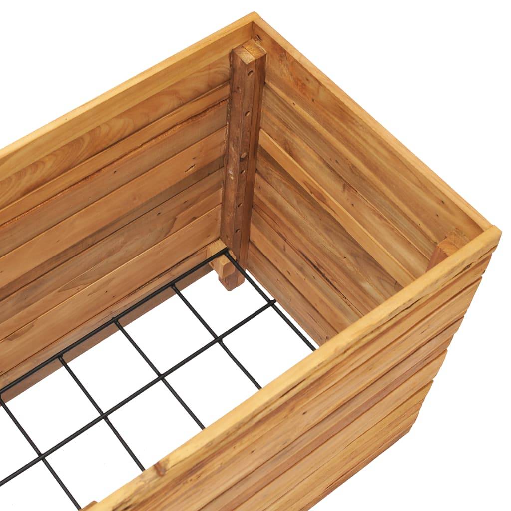 Helloshop26 - Lit surélevé jardinière 100 x 40 x 55 cm bois de teck recyclé et acier - Image 5