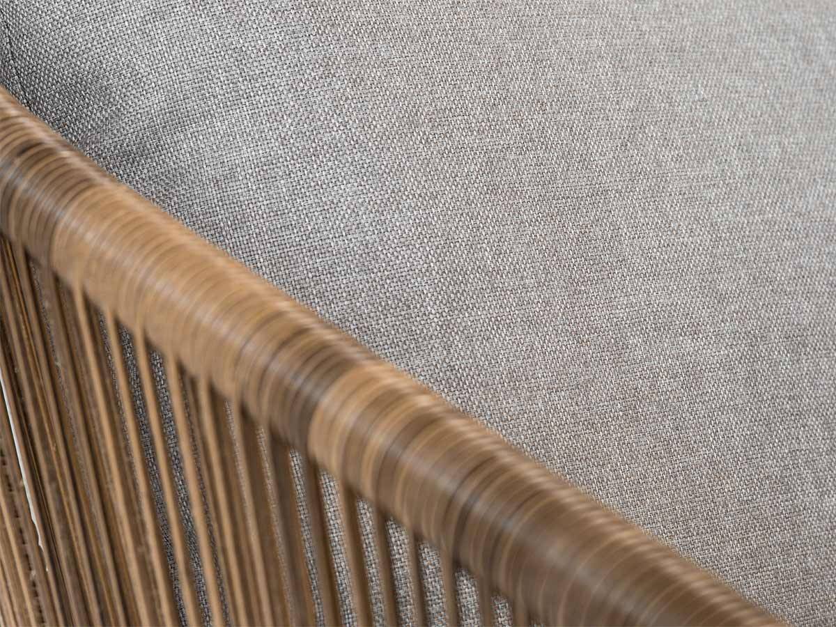 Lot de 4 Fauteuil de jardin en résine tressée structure alu blanc + coussin chiné gris/beige Maldives - Jardiline - Imagen 6