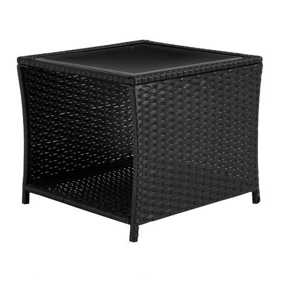Petite table d'appoint rotin avec espace rangement, terrasse et salon - Image 8