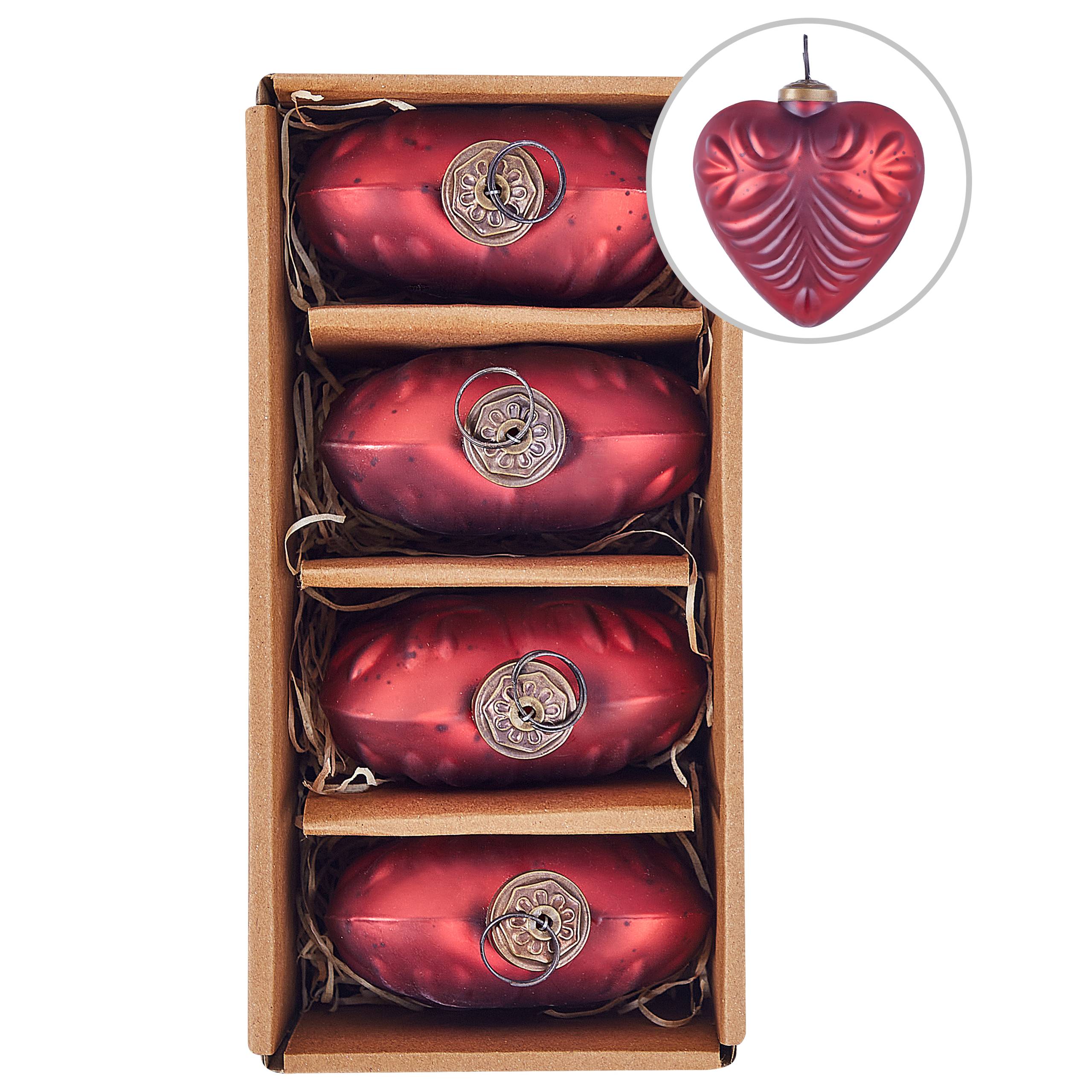 Beliani - Boules de Noël Verre Rouge FERIABLE - Beliani - Imagen 2