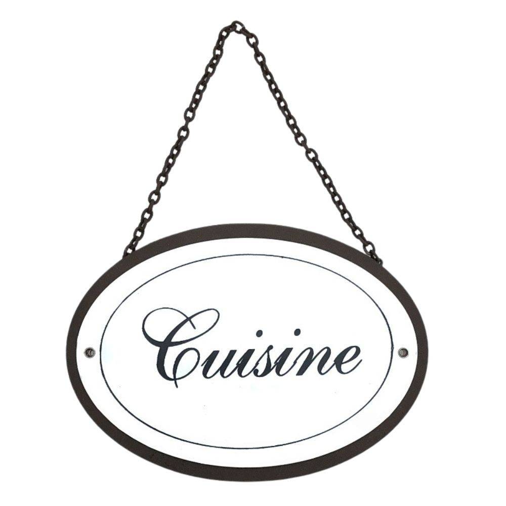 Chemin De Campagne - ~ Plaque de porte décorative vintage cuisine fer blanc marron 16x11.5cm Chemin de campagne