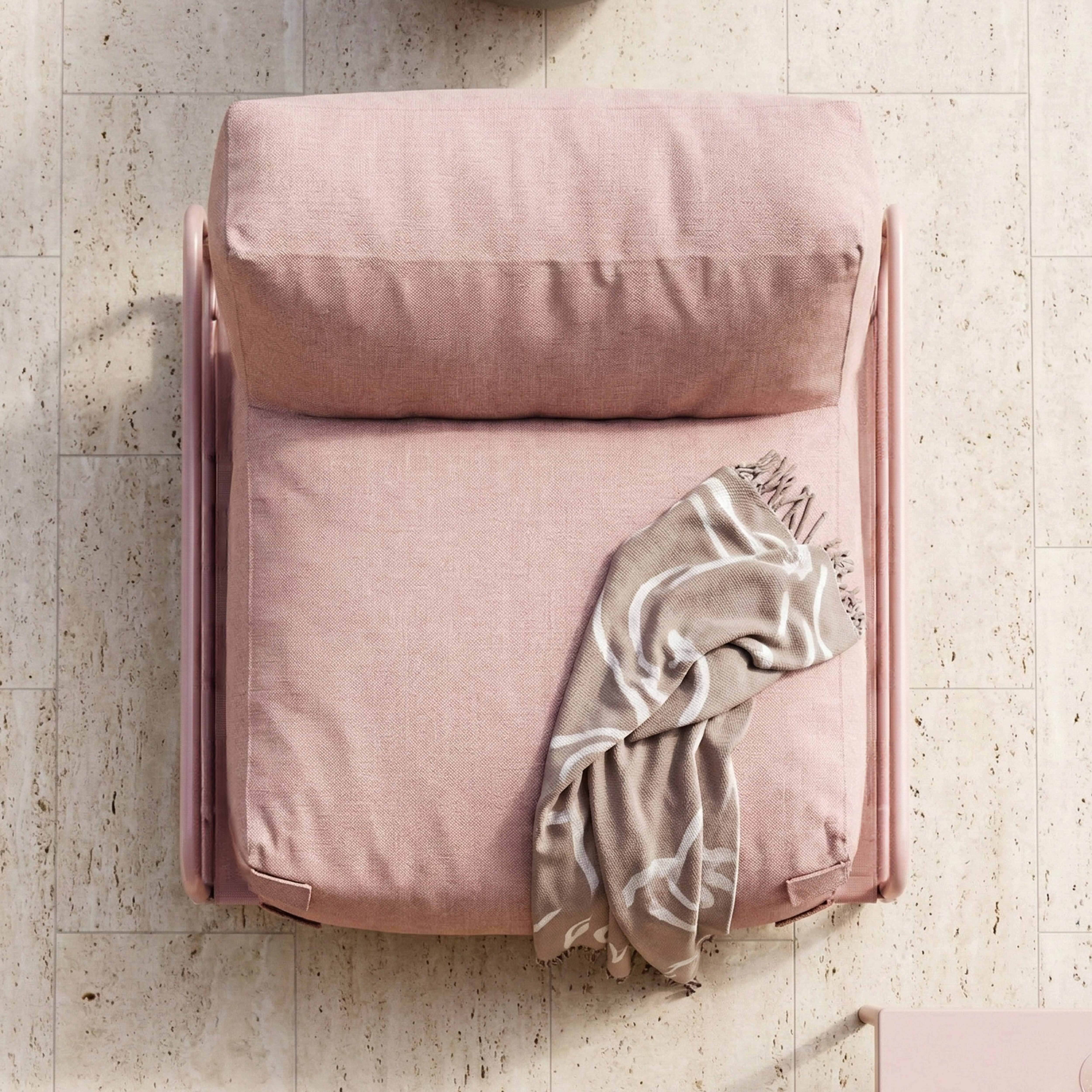 Oviala - Chauffeuse pour salon de jardin modulable avec structure rose poudré Mixi - Oviala - Image 3