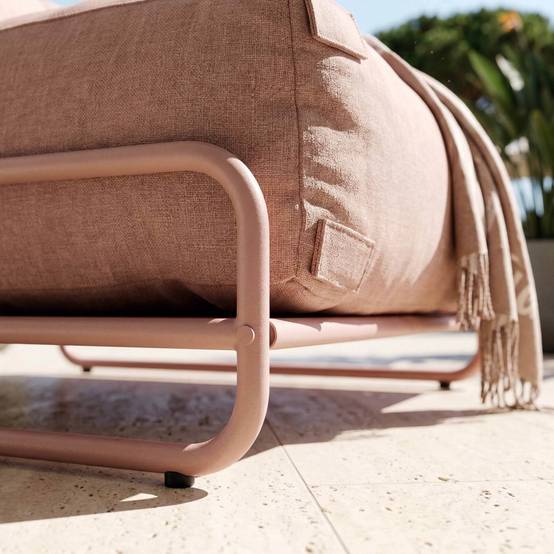 Oviala - Chauffeuse pour salon de jardin modulable avec structure rose poudré Mixi - Oviala - Image 4