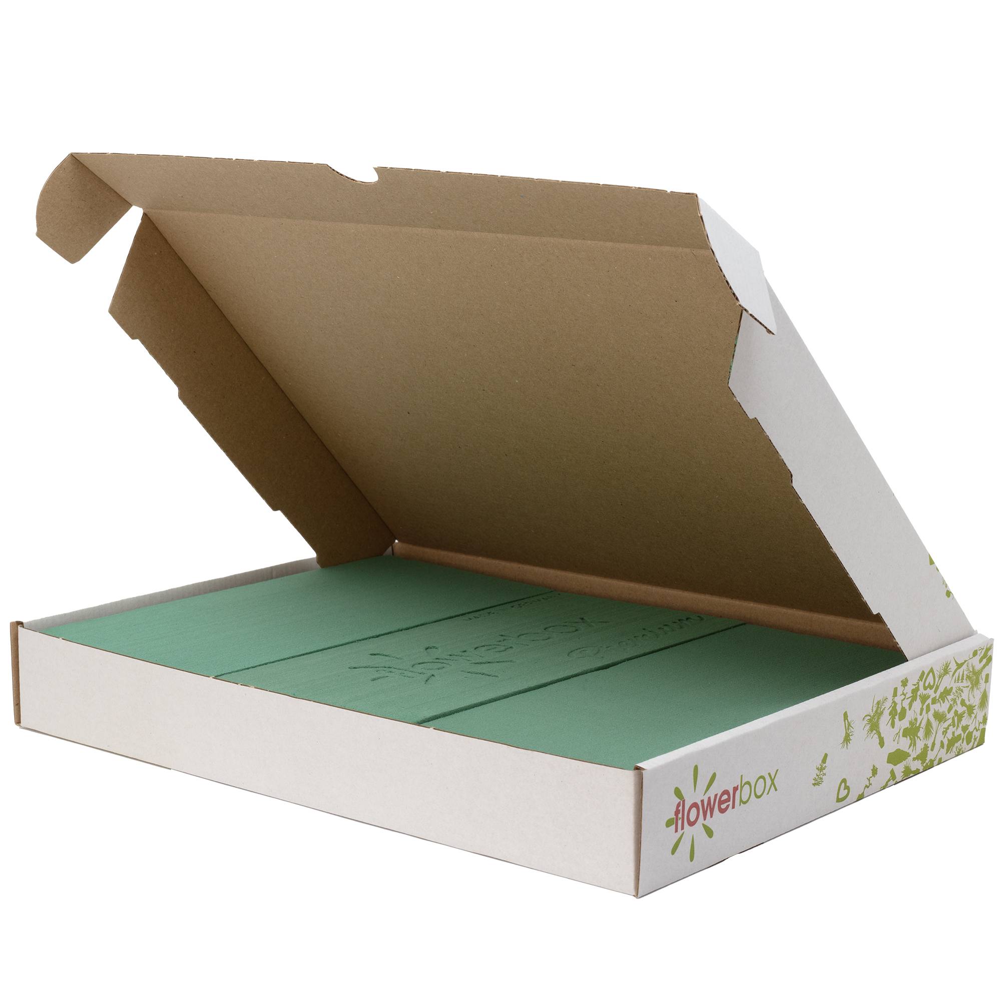 Flowerbox - 3x Original OASIS® Premium mousse florale pour une plus longue durée de vie des fleurs fraîches - 23 x 11 x 3,6 cm - mousse humide en forme de brique - Imagen 4