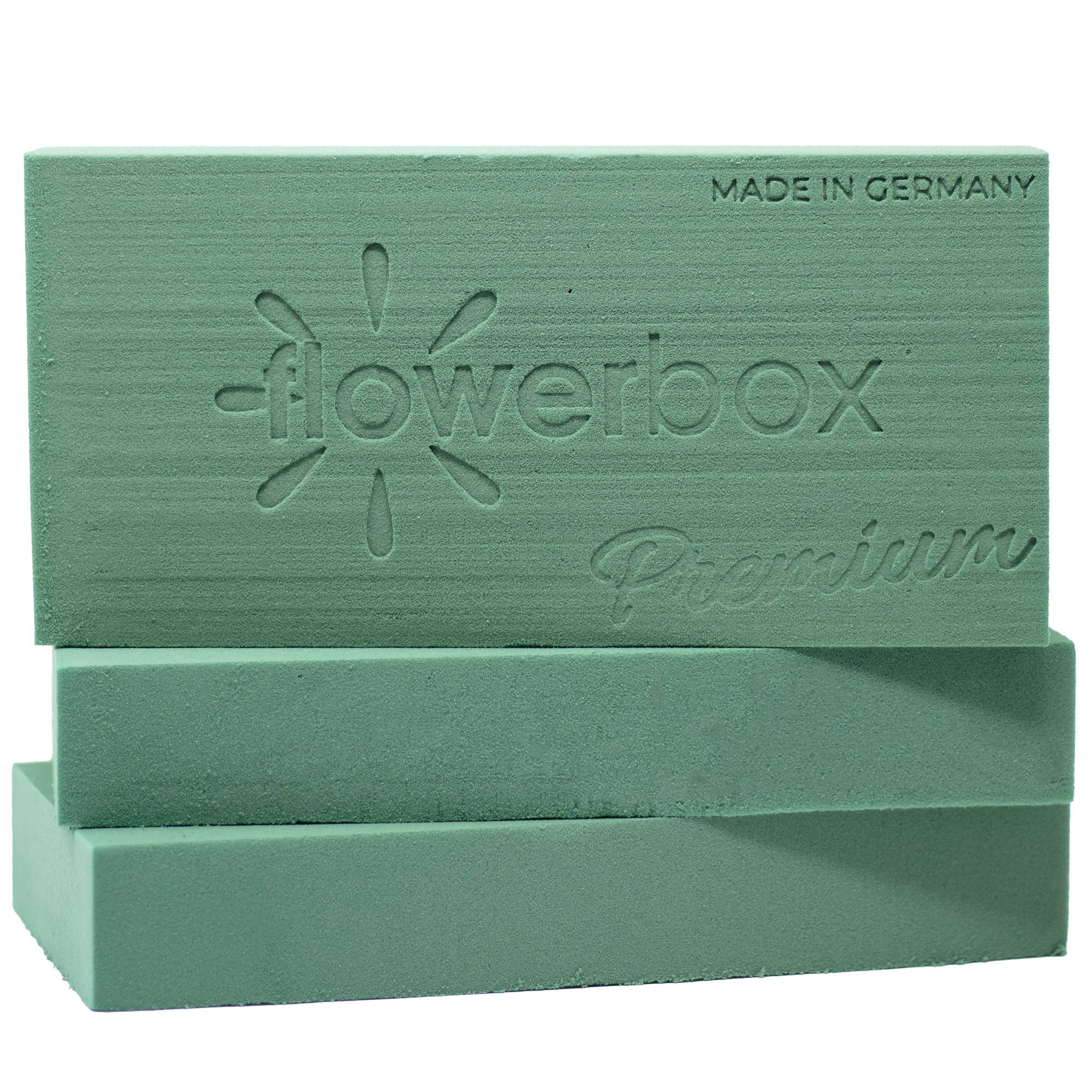 Flowerbox - 3x Original OASIS® Premium mousse florale pour une plus longue durée de vie des fleurs fraîches - 23 x 11 x 3,6 cm - mousse humide en forme de brique - Imagen 1