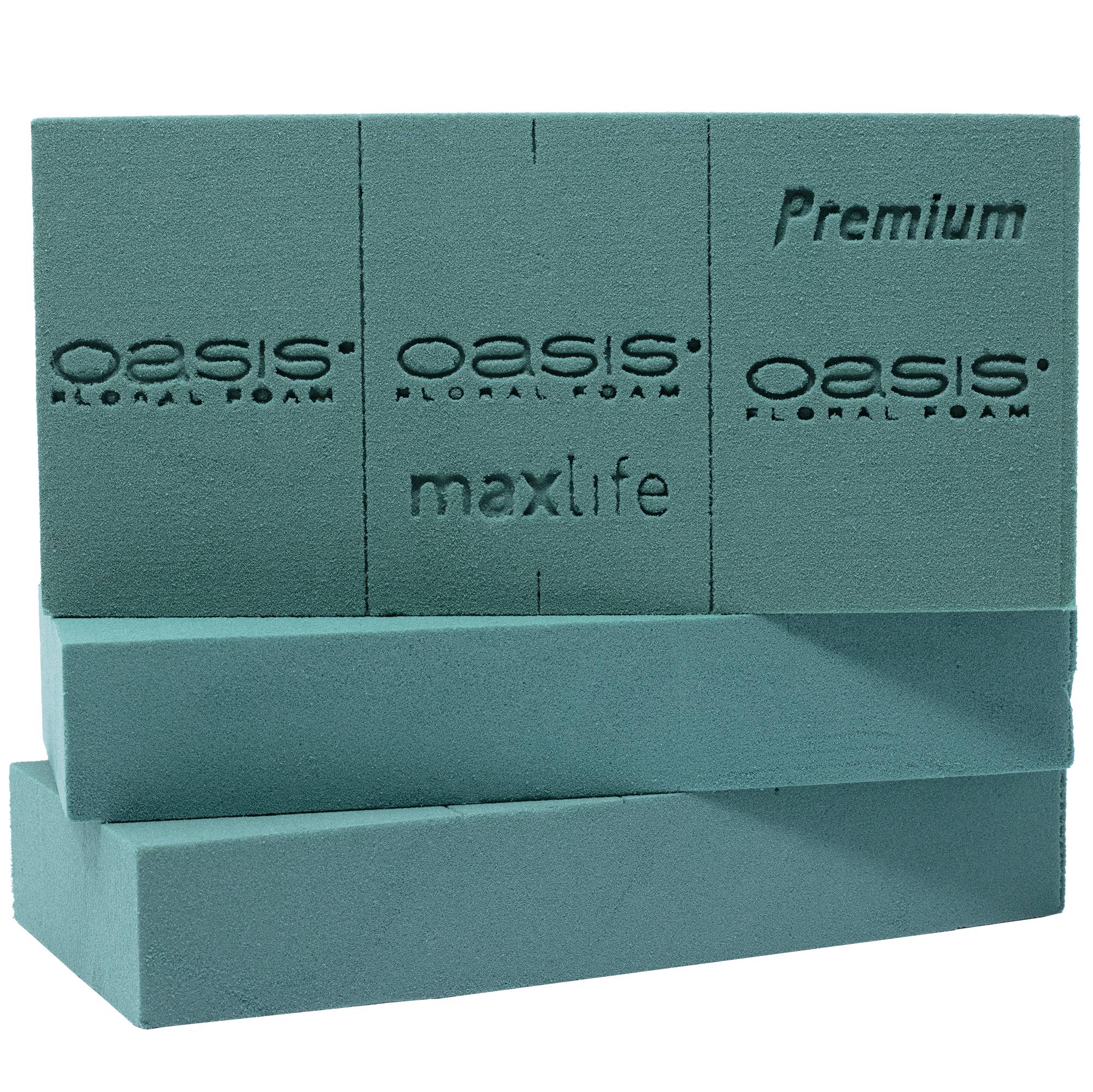 3x Original OASIS® Premium mousse florale pour une plus longue durée de vie des fleurs fraîches - 23 x 11 x 3,6 cm - mousse humide en forme de brique - Image 1