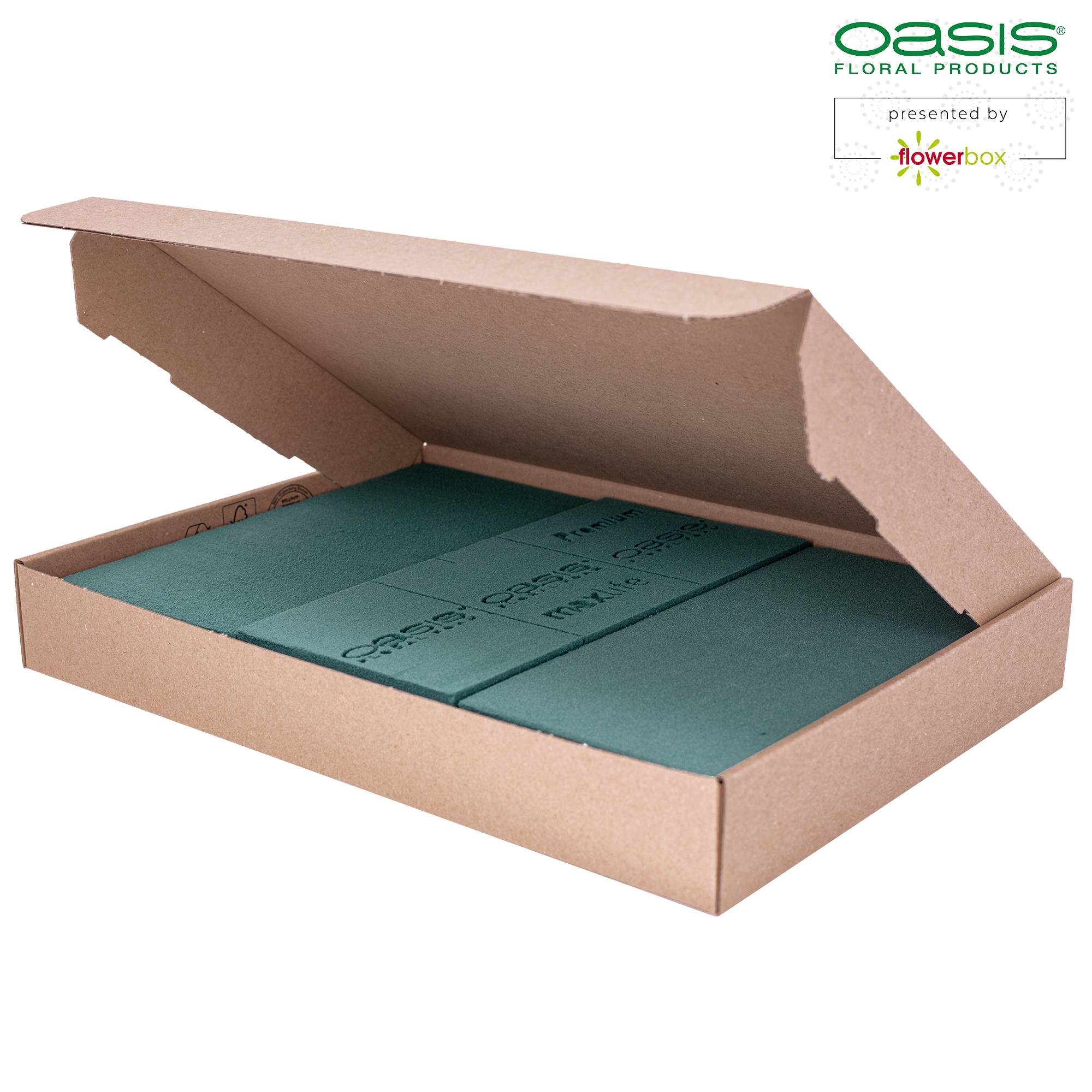 3x Original OASIS® Premium mousse florale pour une plus longue durée de vie des fleurs fraîches - 23 x 11 x 3,6 cm - mousse humide en forme de brique - Image 2
