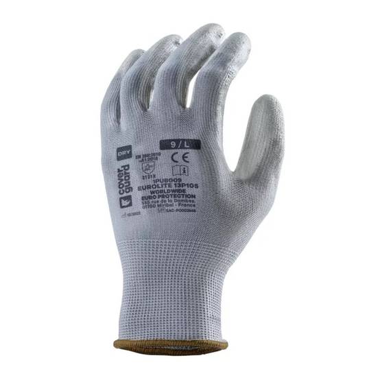 Lot de 10 paires de gants de travail COVERGUARD EUROLITE 13P105 Gris 9 - Image 1