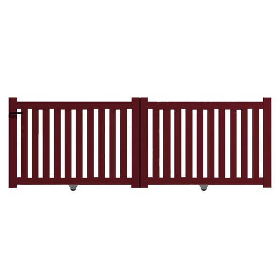 Portail alu coulissant ajouré en kit dim. L.3000 (entre piliers) X H.1200 mm Rouge (RAL 3004)