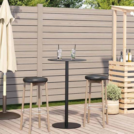 Table de jardin ronde noir acier Ø60 x 105 cm - PANGIVO - Image 3