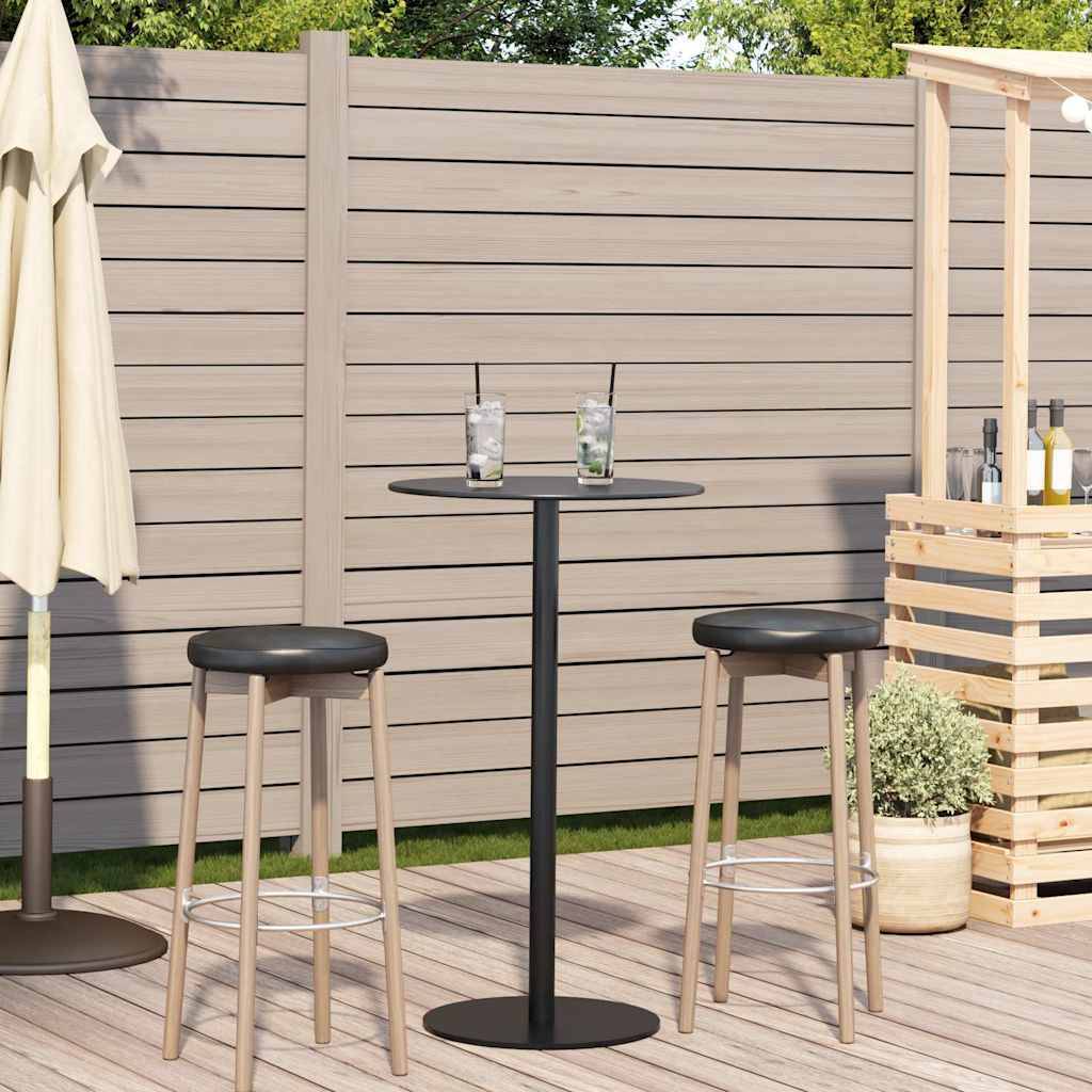 Table de jardin ronde noir acier Ø60 x 105 cm - PANGIVO - Image 3