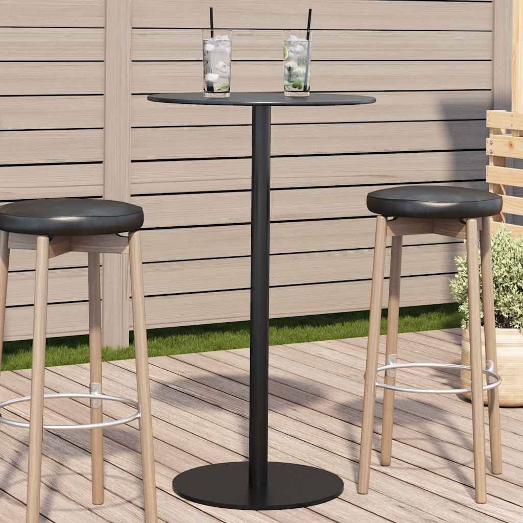 Table de jardin ronde noir acier Ø60 x 105 cm - PANGIVO - Image 1