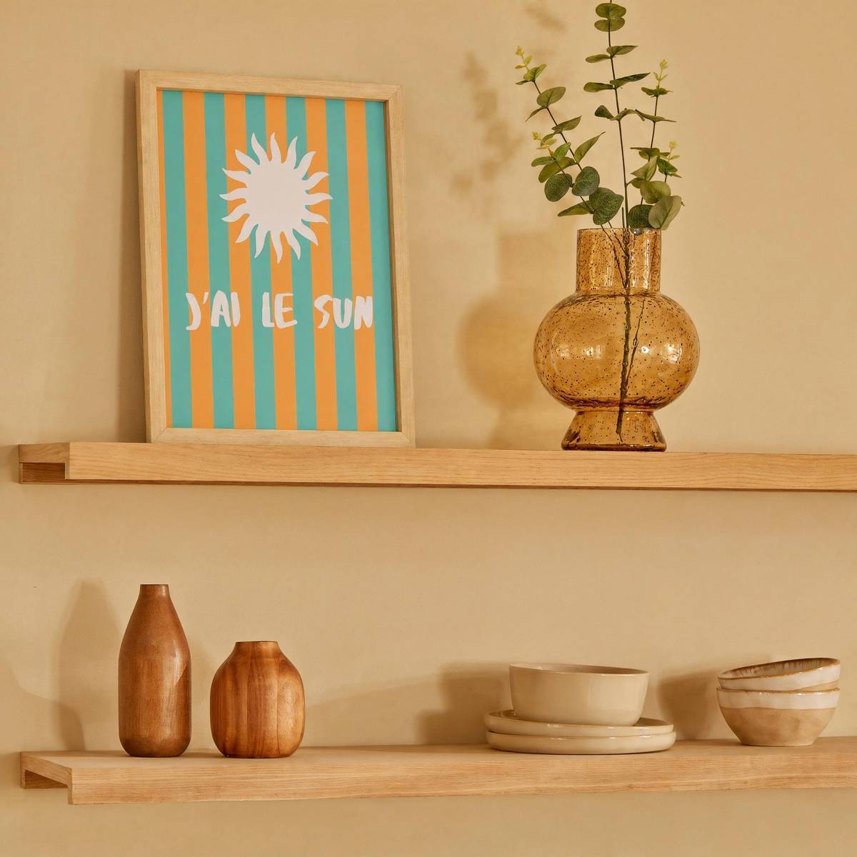 Atmosphera - Affiche encadrée Aria 21x30cm orange et vert - Atmosphera Créateur d'intérieur - Image 1