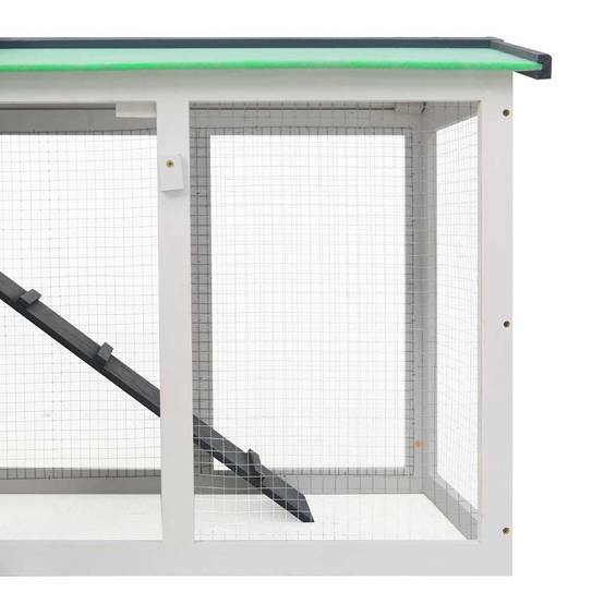 Vidaxl - Clapier large d'extérieur Gris et blanc 145x45x84 cm Bois vidaXL 170840 - Image 4