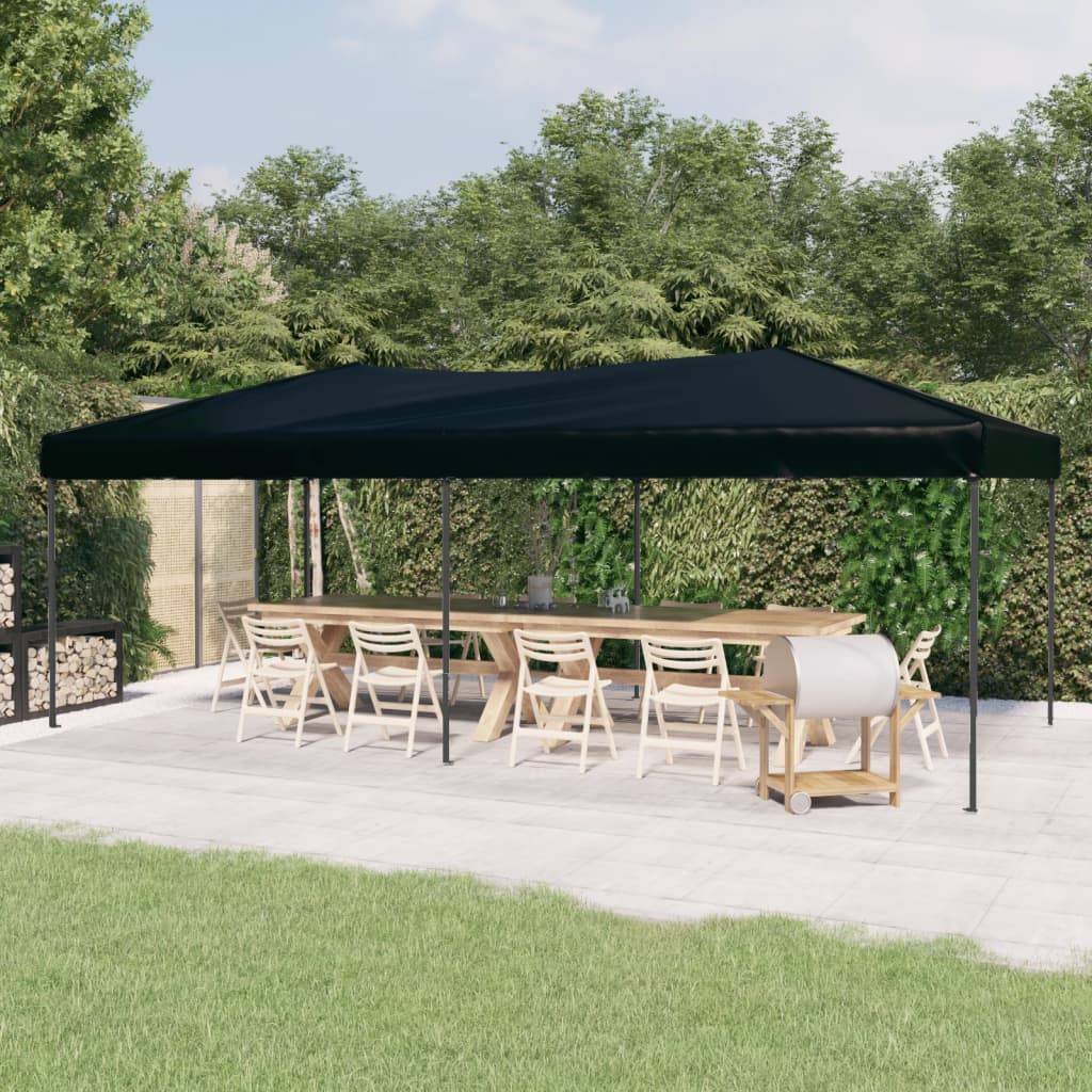 ComfortXL - Tonnelle Pliante Acier Toile Oxford Abri de Fête Anti-UV pour Jardin Événement Noir 3x6 m – ComfortXL Outdoor Living - Image 1