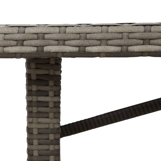 ComfortXL - Table de Jardin Grise 190x80 cm, Design Moderne en Résine Tressée et Plateau de Verre – ComfortXL Outdoor Living - Image 9