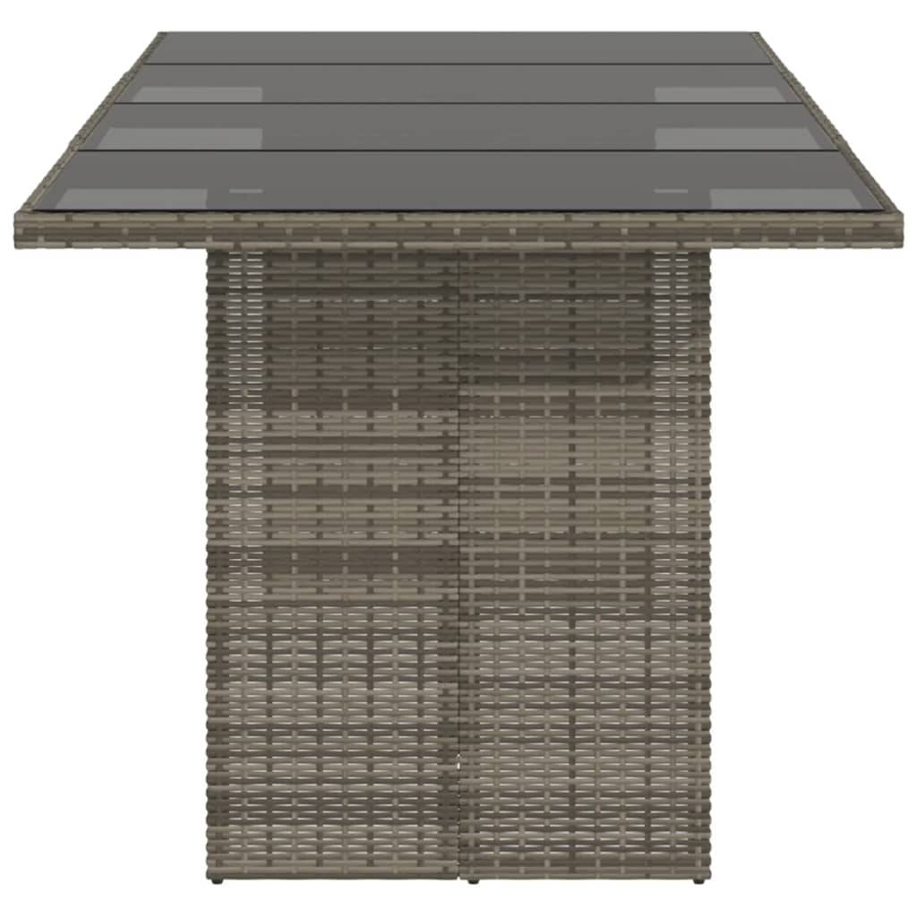 ComfortXL - Table de Jardin Grise 190x80 cm, Design Moderne en Résine Tressée et Plateau de Verre – ComfortXL Outdoor Living - Image 5