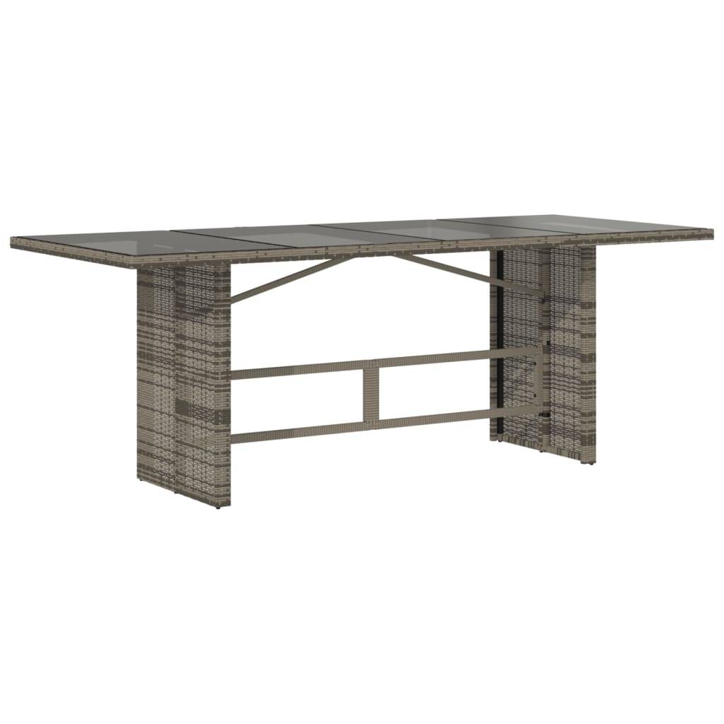 ComfortXL - Table de Jardin Grise 190x80 cm, Design Moderne en Résine Tressée et Plateau de Verre – ComfortXL Outdoor Living - Image 6