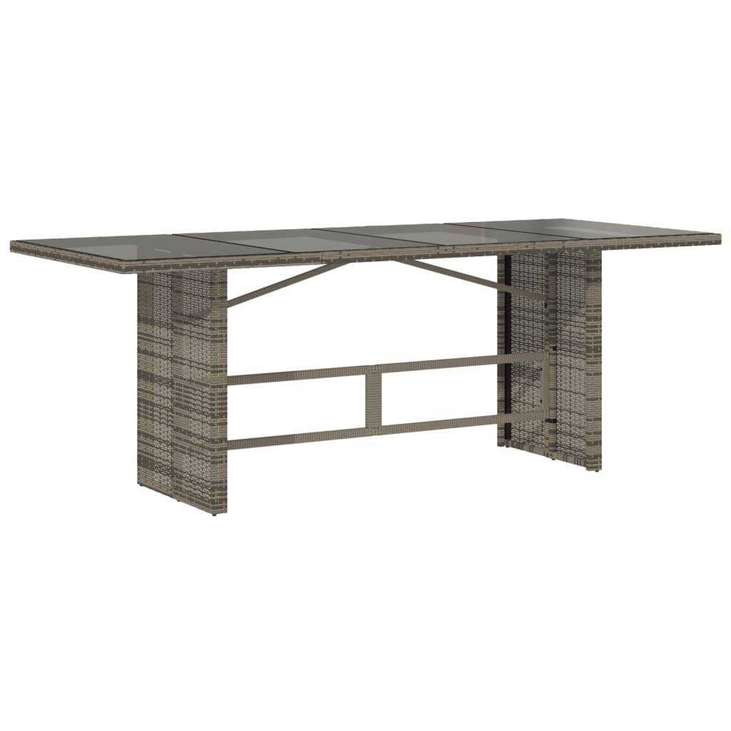 ComfortXL - Table de Jardin Grise 190x80 cm, Design Moderne en Résine Tressée et Plateau de Verre – ComfortXL Outdoor Living - Image 2