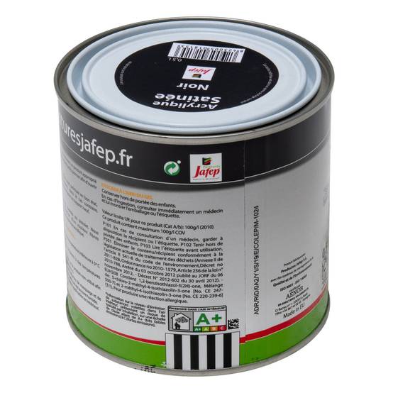 Peinture acrylique satinée noir Jafep - 0,5 L - Image 4