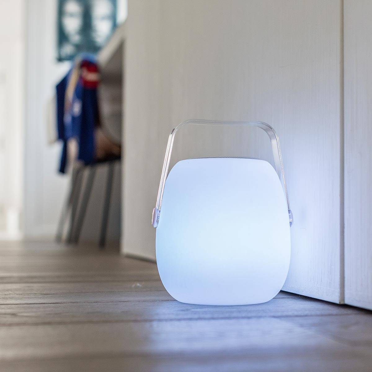 Lumisky - Lampe enceinte bluetooth sans fil MINI SO PLAY Blanc Polyéthylène 5W - Imagen 3
